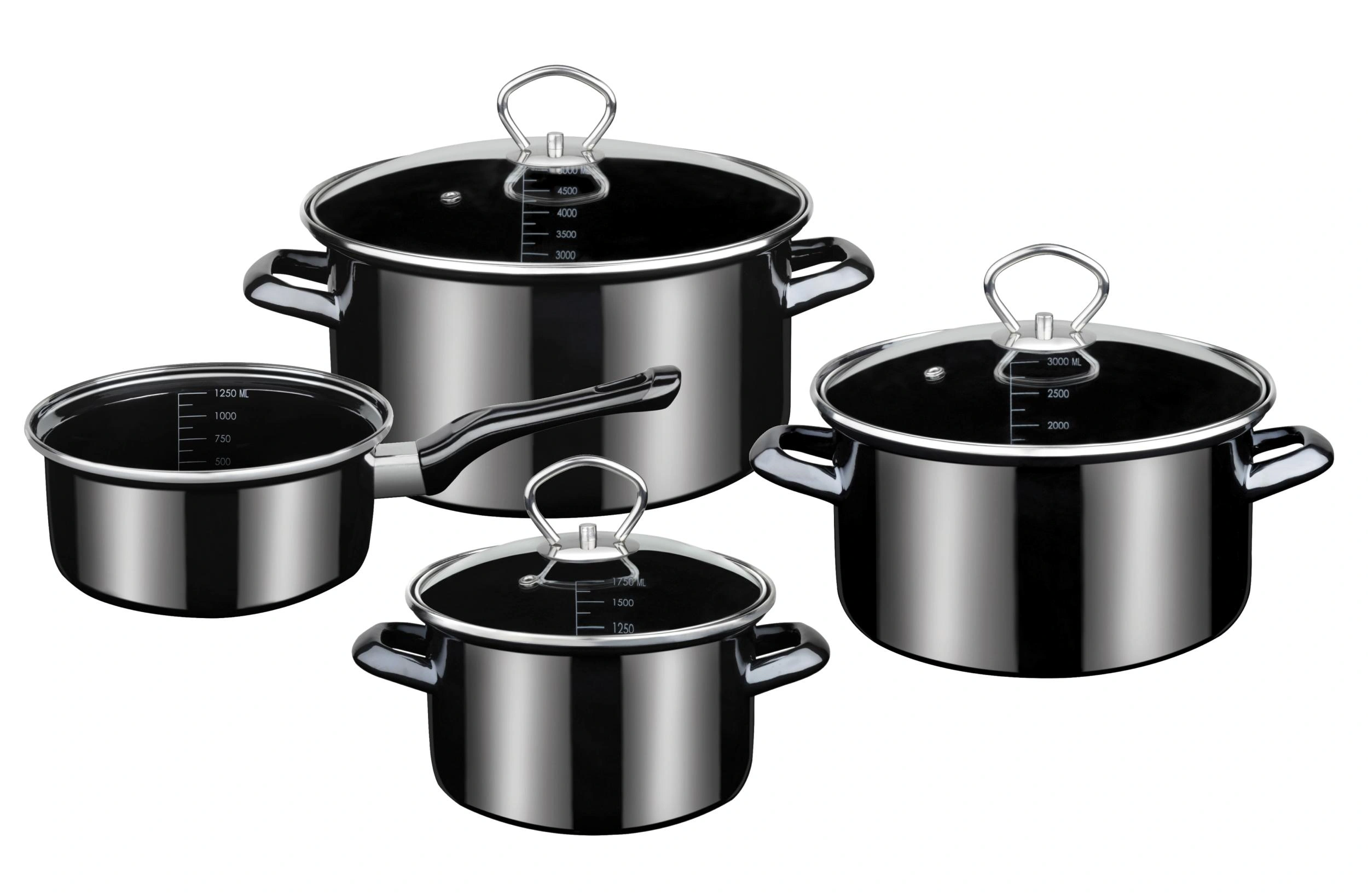 Kochtopfset, 7-teilig Profi-Black-Star Emaille - 1