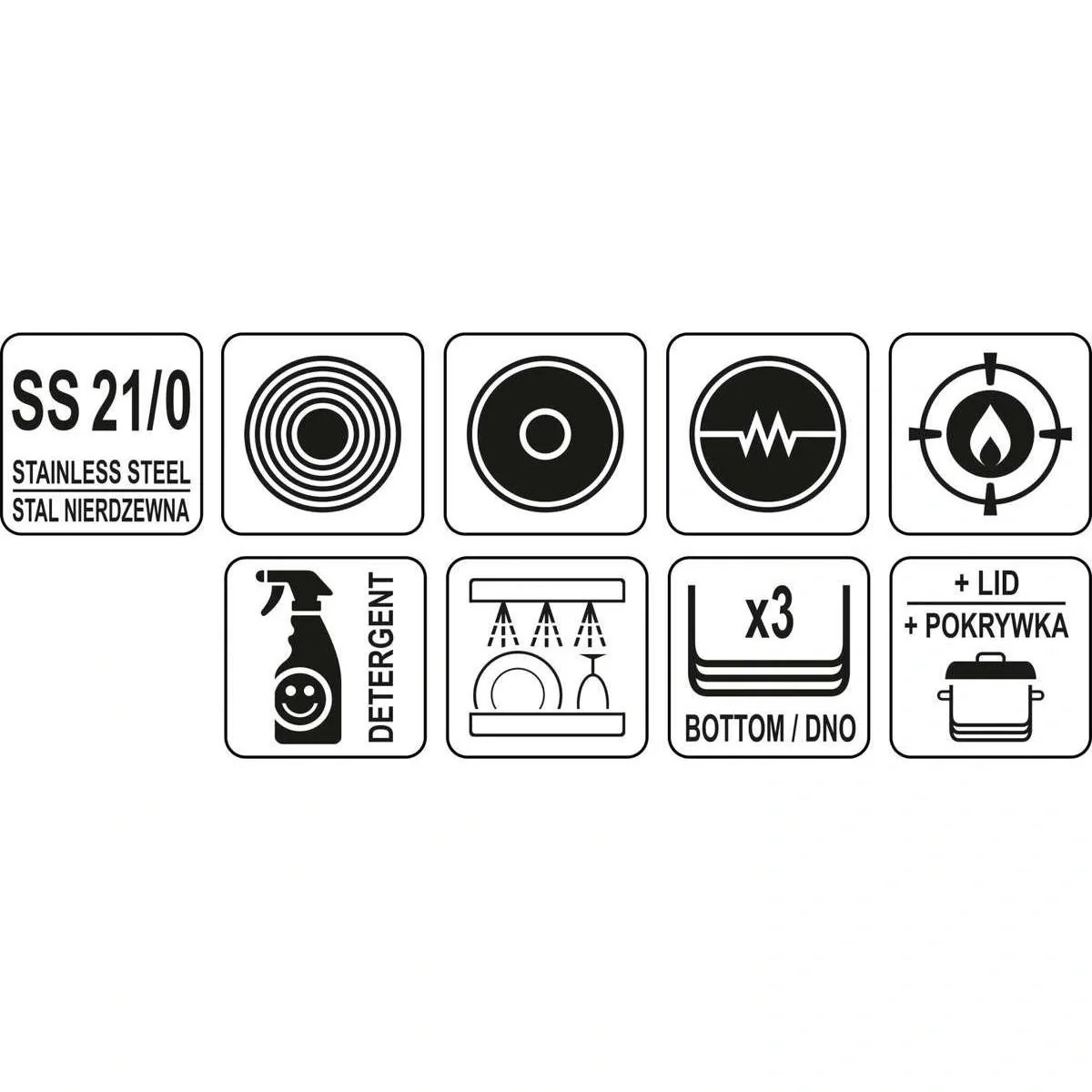 Kochtopf aus Edelstahl mit Deckel - Ø16 cm - 1.9L - 4