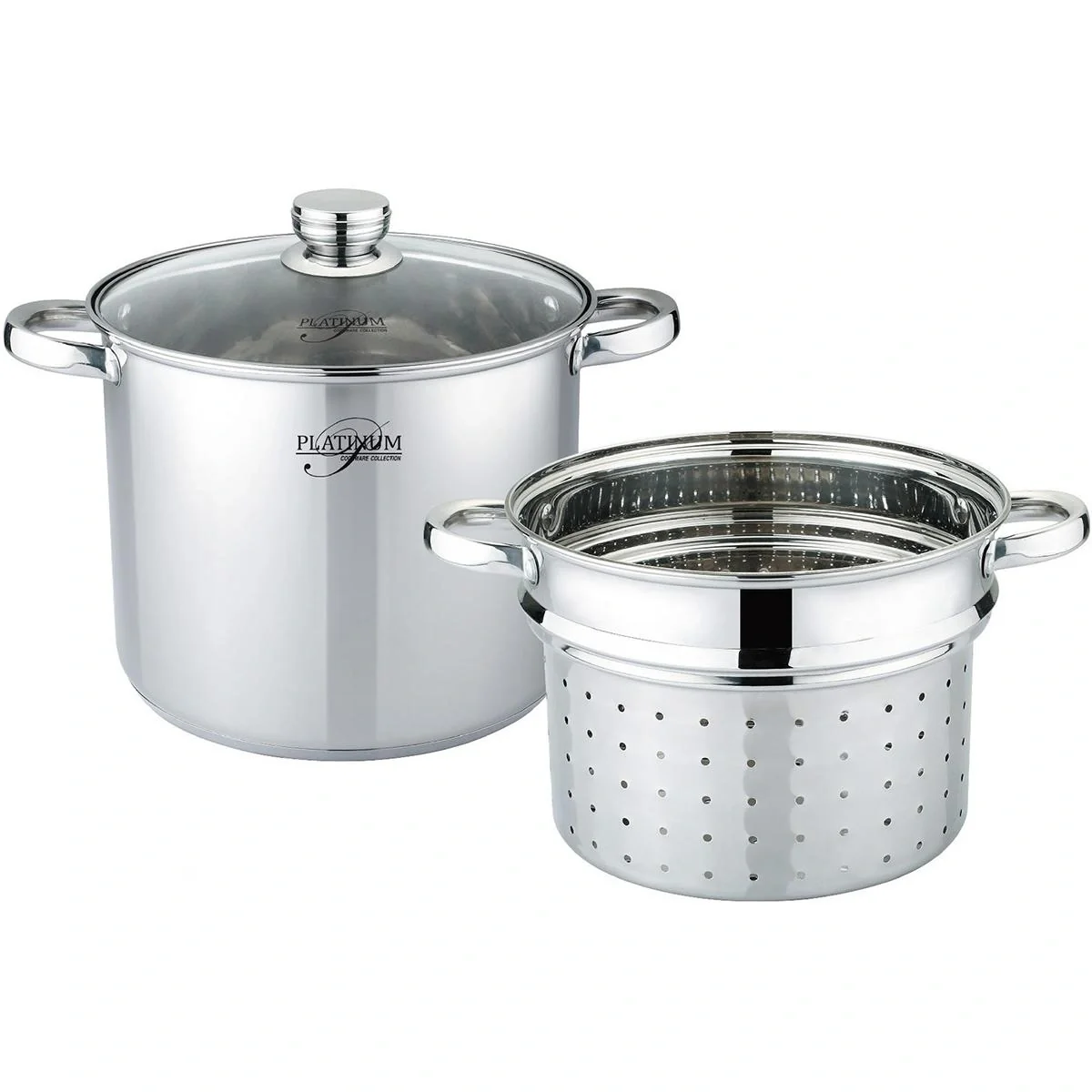 Platinum Kochtopf mit Nudelkocher - Edelstahl - 24cm - 5