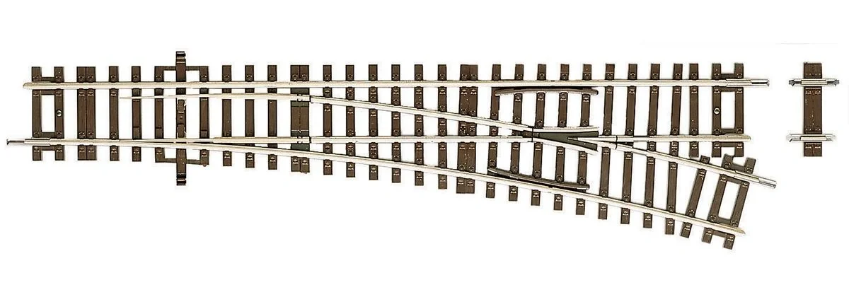 Weiche rechts Wr15 ohne Antrieb, Länge 230 mm (Standardlänge), Abzweigwinkel 15° - 1