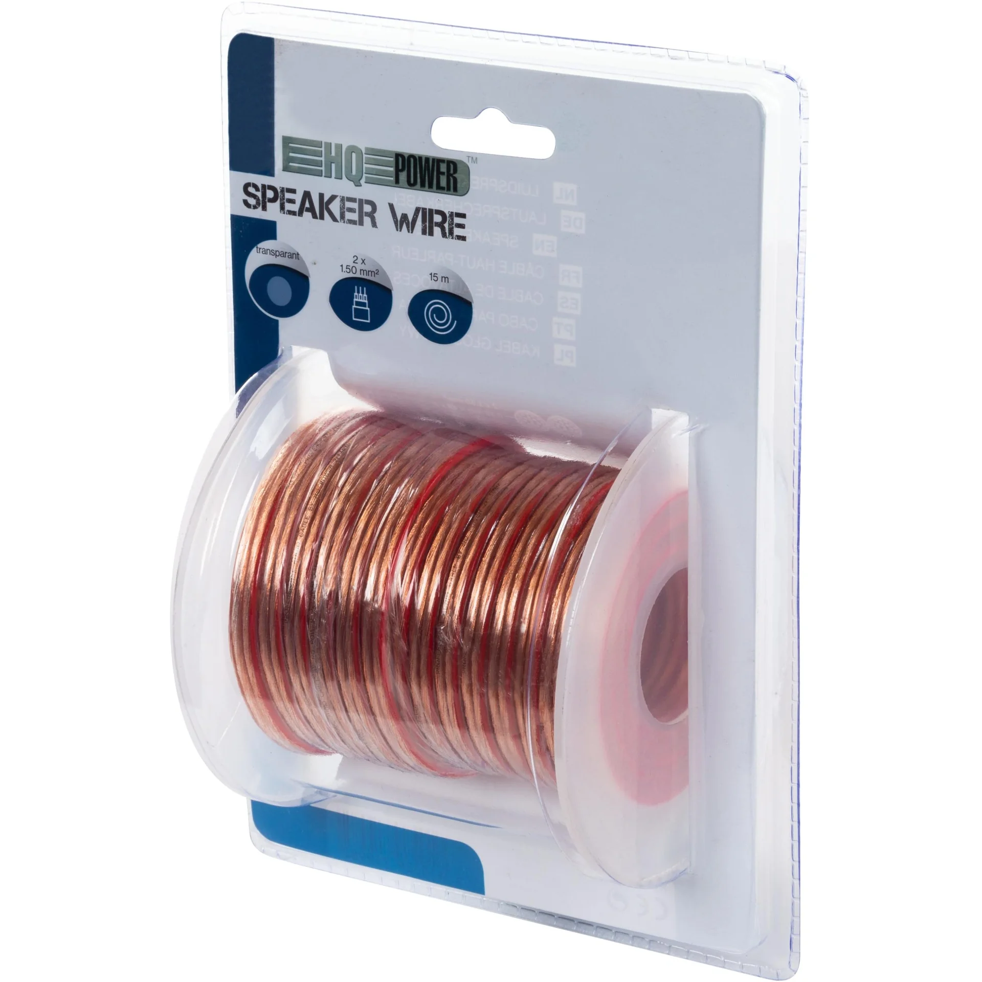 lautsprecherkabel - transparent - 2 x 1.50 mm² - 15 m - 2
