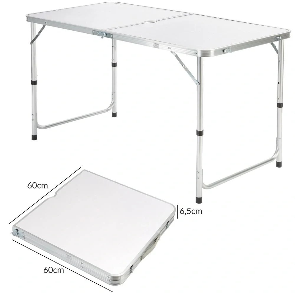Klappbare Campingbank 5 Stück weißes Aluminium - 10