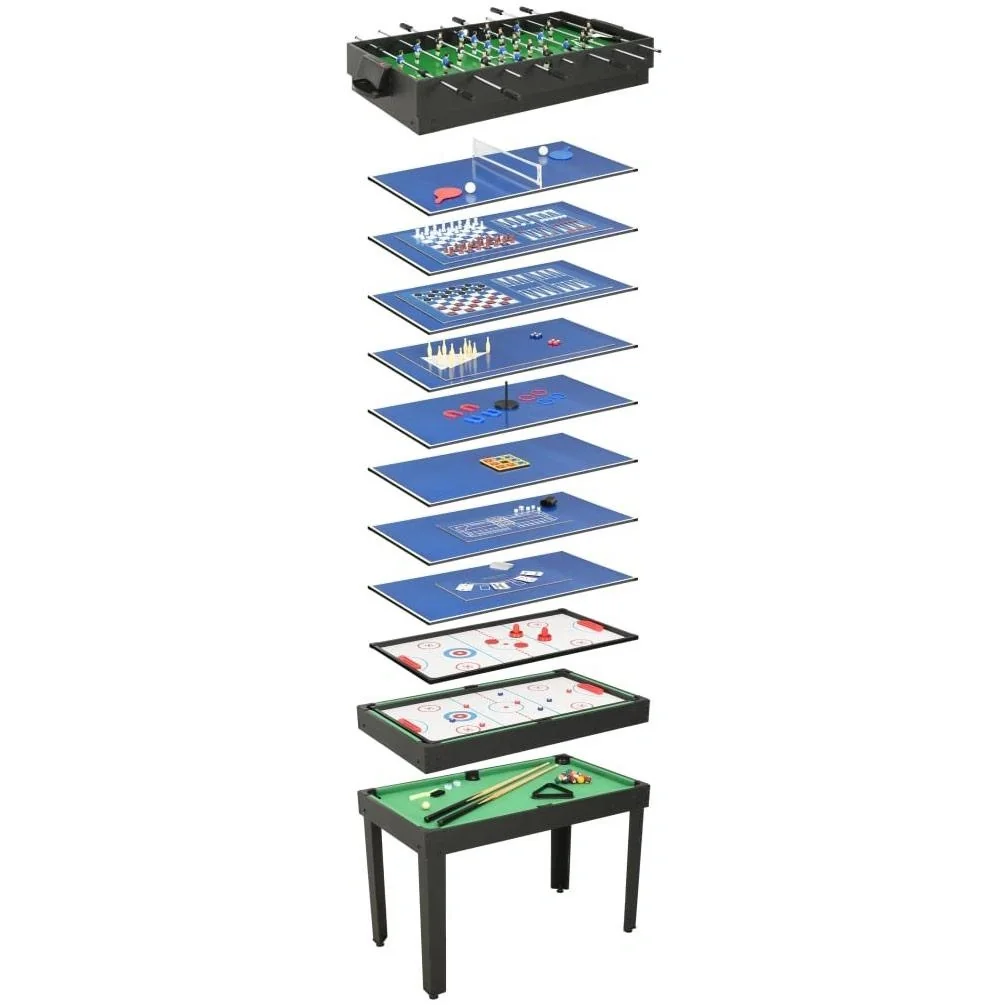 Multi-Playtable 15-in-1 121x61x82 cm schwarz - 1