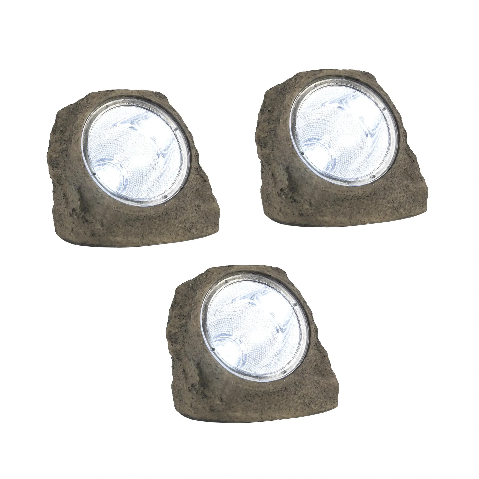 Solar Stein mit 4 LED, 3er Set - 3