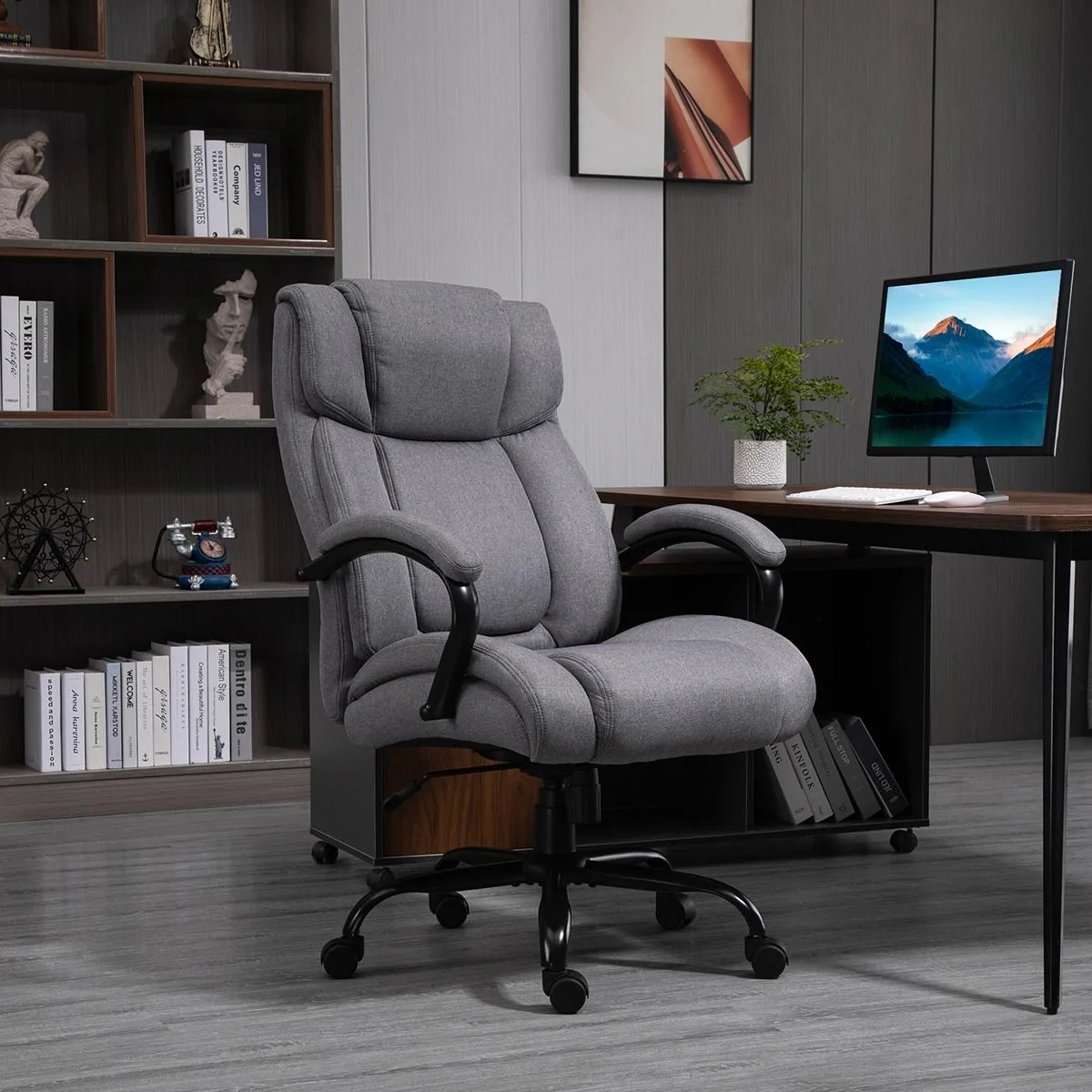 Bürostuhl Schreibtischstuhl Gaming Stuhl Drehstuhl Wippfunktion drehbar höhenverstellbar groß und hoch extrabreit ergono - 4