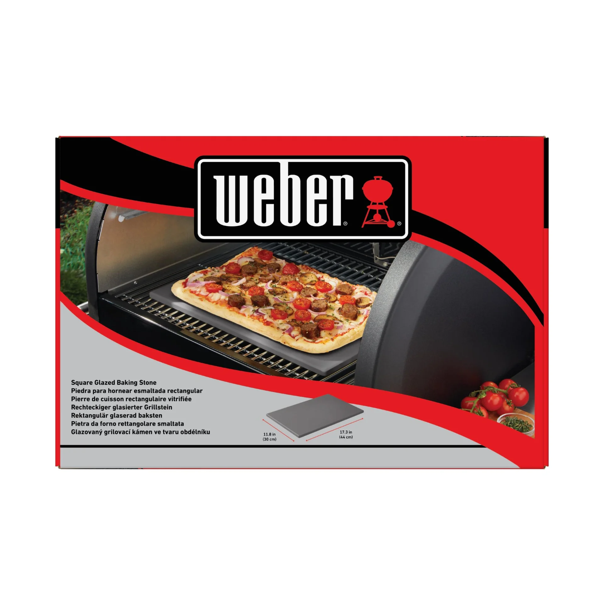 Glasierter Pizzastein rechteckig 44 x 30 cm - 5