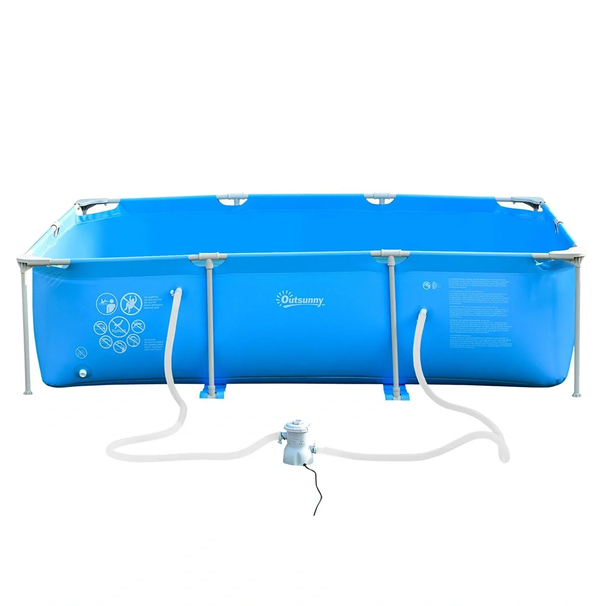 Rahmenpool mit Draht Swimmingpool Schwimmbad Ablassventil PVC Stahl Blau - 4
