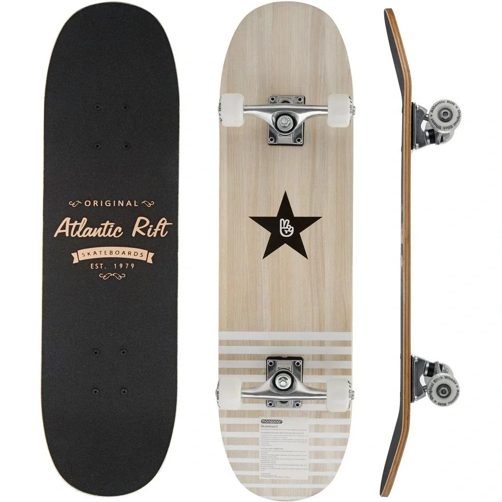 Skateboard - ABEC 9 Lager - Holz - Schwarz - PU Räder & Dämpfer - 2