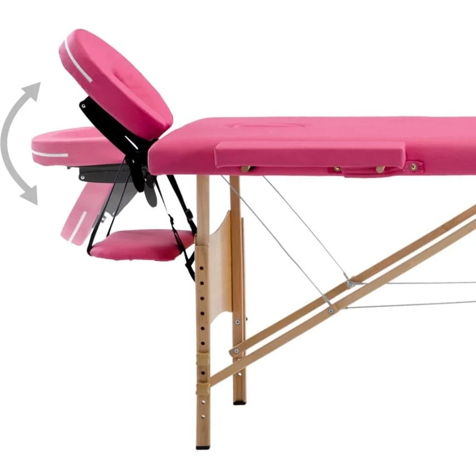 Massagetisch faltbar 4 Zonen Holz rosa - 7