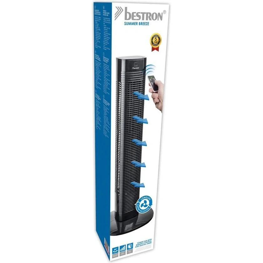 Towerventilator 50W Schwarz 80cm - 5
