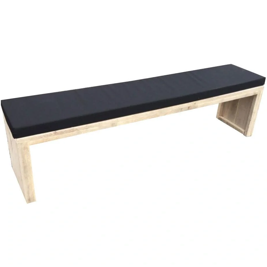 Gartenbankgerüst Holz 150 cm inkl. Wasser- und schmutzabweisendem Kissen schwarz - 1