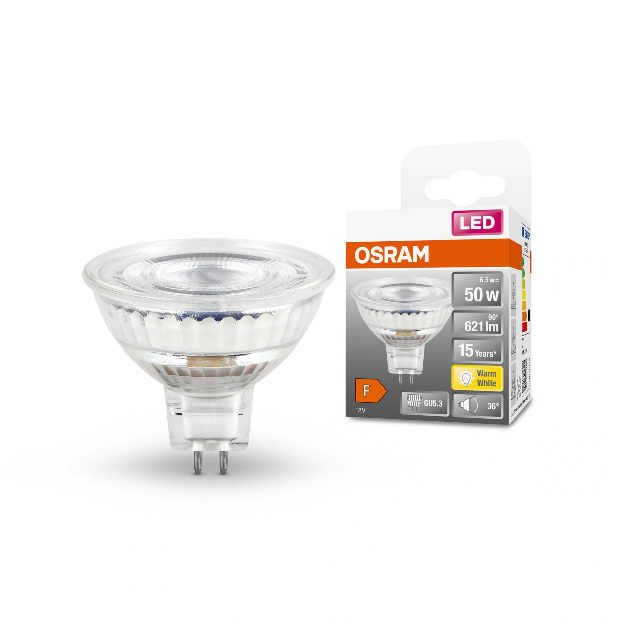 LED Star Reflektorlampe MR16 mit 8 Watt, GU5.3, warmweiß - 2