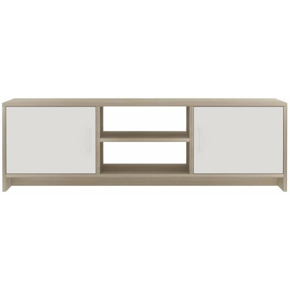 TV-Schrank 120x30x37,5 cm weiß und Sonoma-Eiche - 6