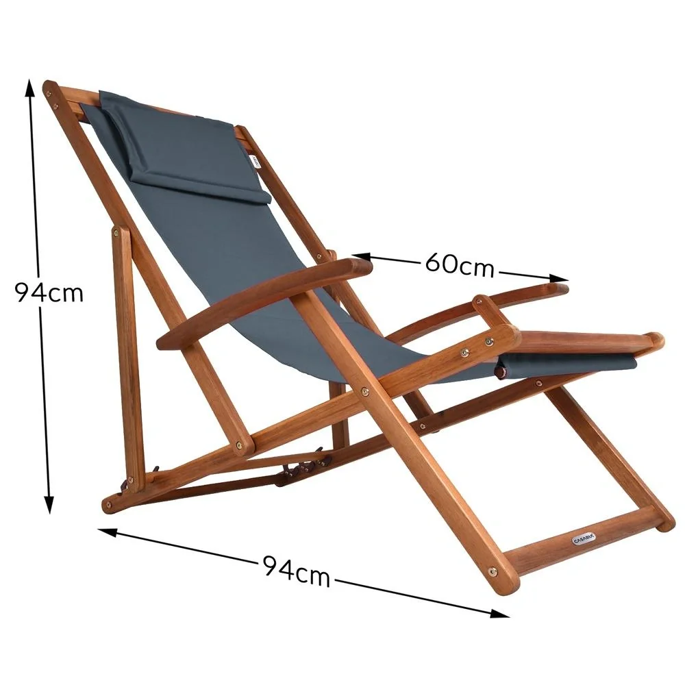 Deckchair Anthrazit Akazienholz - 4