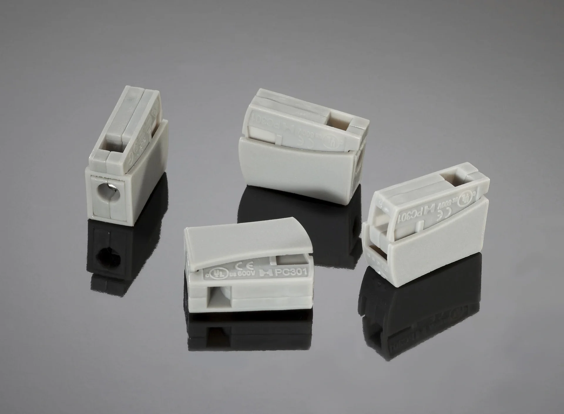 Leuchtenklemmen, 100 Stk., 2,5 mm², einfach, grau - 2