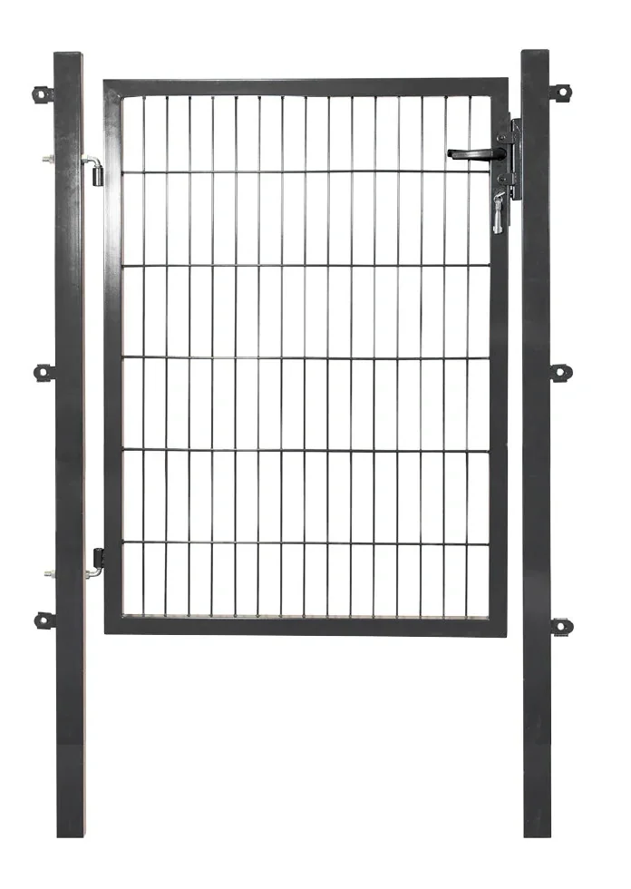 Gartentor für Einstabmatte anthrazit, einflügelig - 125 cm hoch - 100 cm breit - 3