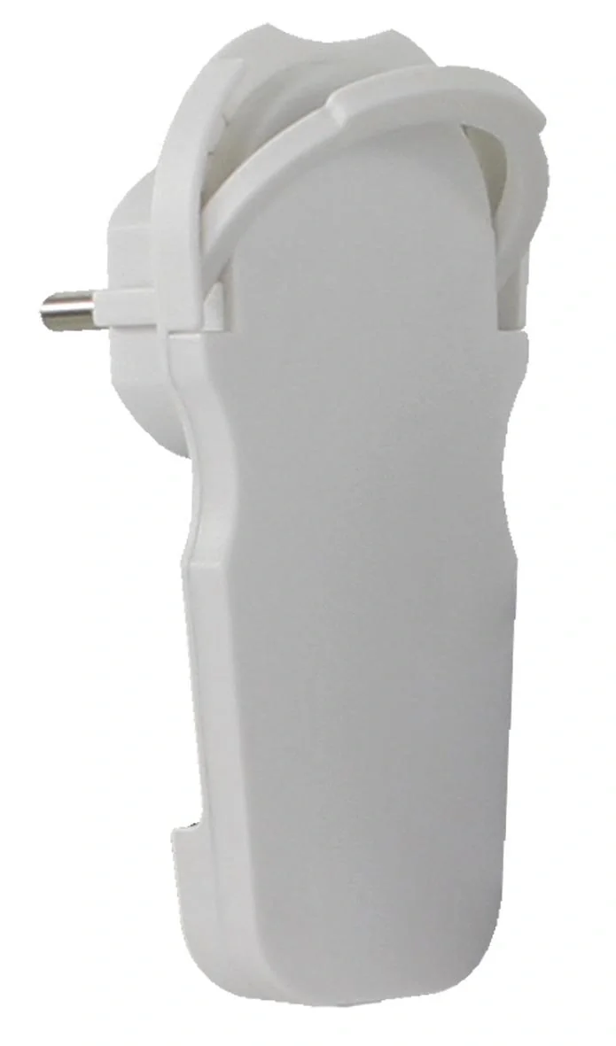 Schutzkontakt-Flachstecker mit Netzanschluss, weiß - 2