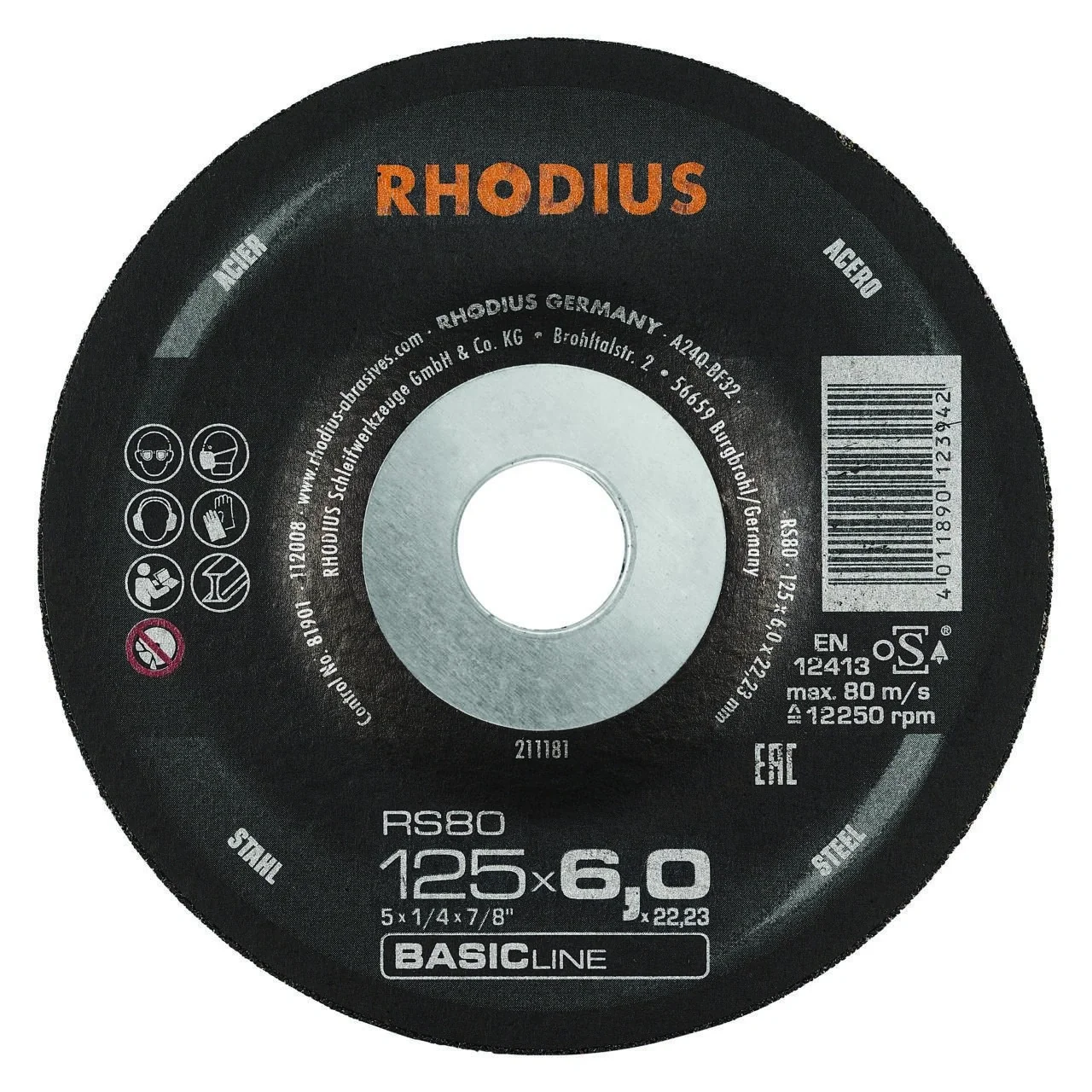 Schruppscheibe RS80 Stahl, 125 x 6,0 x 22,23 mm, 25 Stück - 1