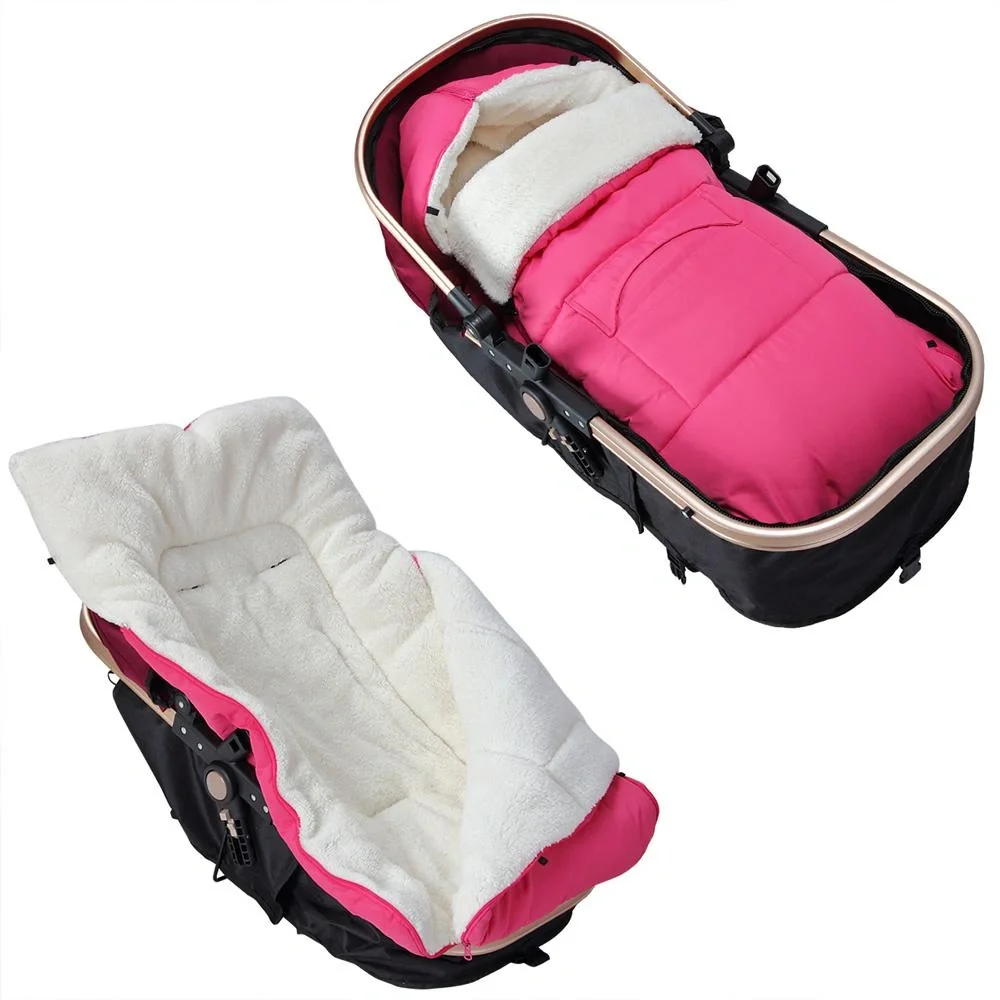 Babytrage Fußsack Rosa | Teddy | mit Aufbewahrungstasche - 5