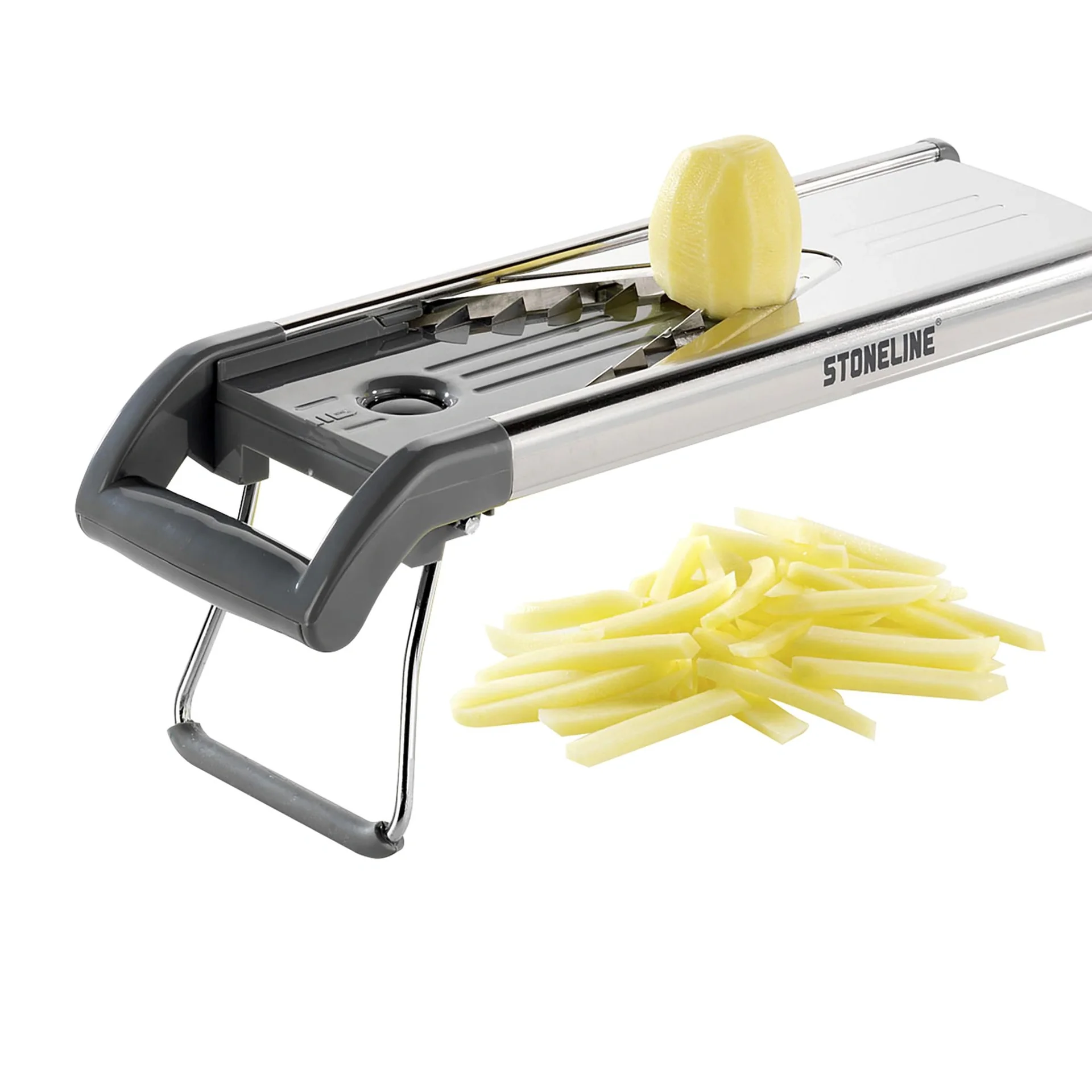 V-Hobel - Gemüsehobel mit Edelstahlklinge in V-Form, 5 Schneideinsätze, 9-teilig - 8