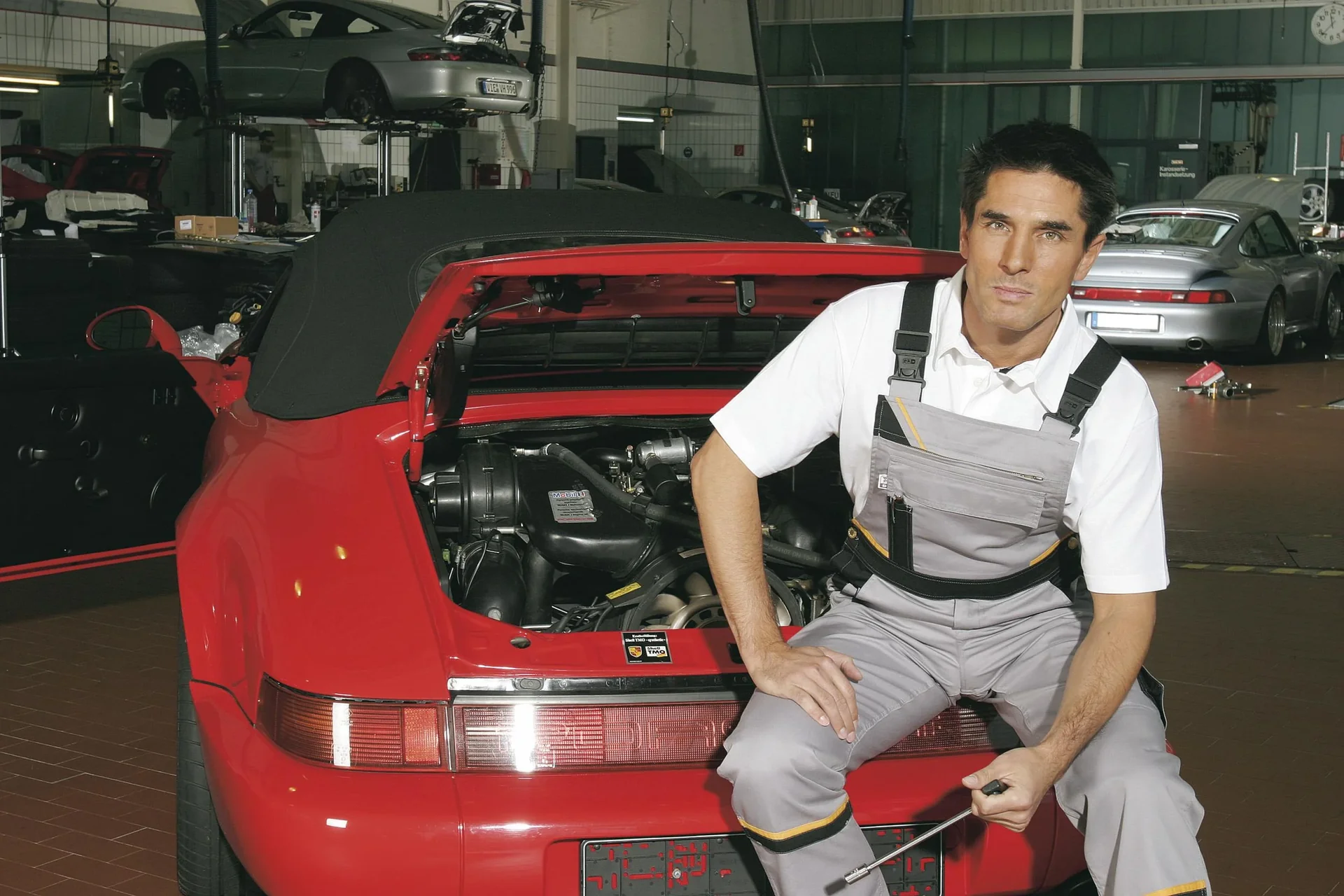 Arbeits-Latzhose, grau, Gr.46 - 6