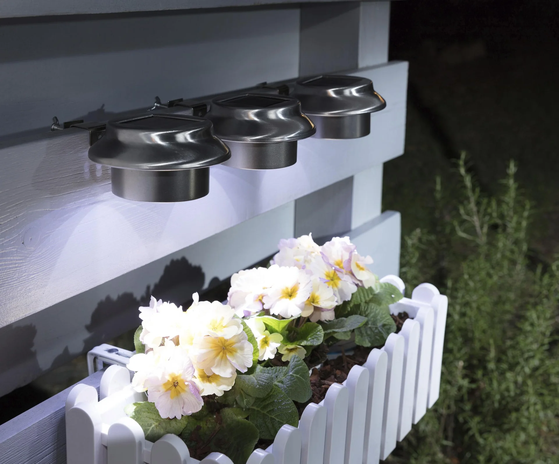 Solar Dachrinnenleuchten aus Edelstahl - 3er Set - 6