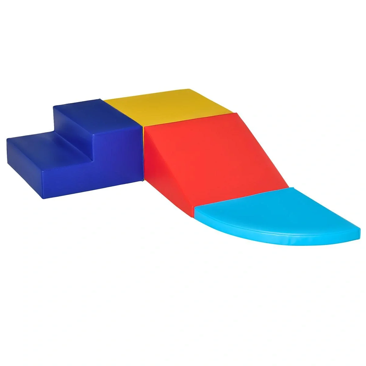 Softbausteine 4 TLG Schaumstoffbausteine Riesenbausteine Bauspielzeug für 12 bis 36 Monate Kinder Kunstleder mehrfarbig - 4