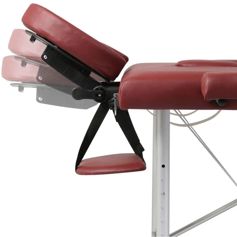 Klappbare Massageliege 3 Zonen mit Aluminiumrahmen (rot) - 6