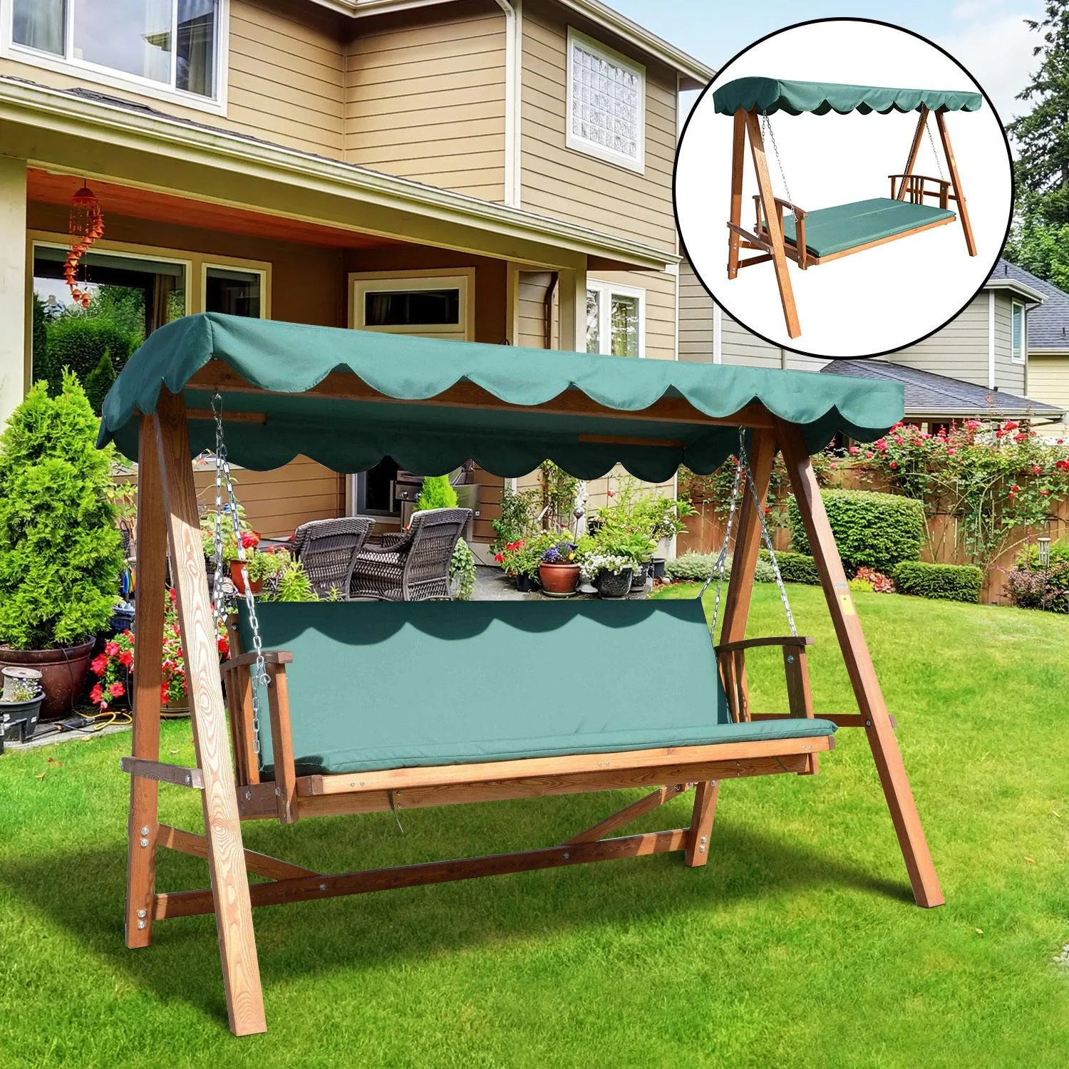 Hollywoodschaukel mit Sonnendach - 10