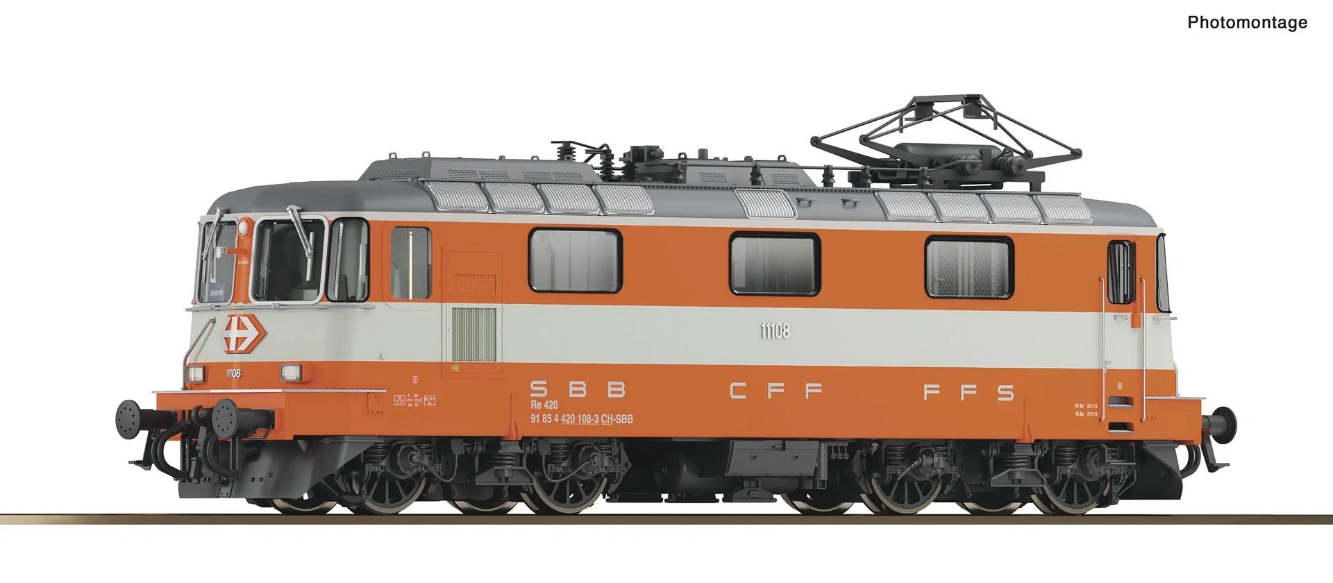 Elektrolokomotive Re 4/4 II 11108  Swiss Express  der Schweizerischen Bundesbahnen, H0, DCC - 1