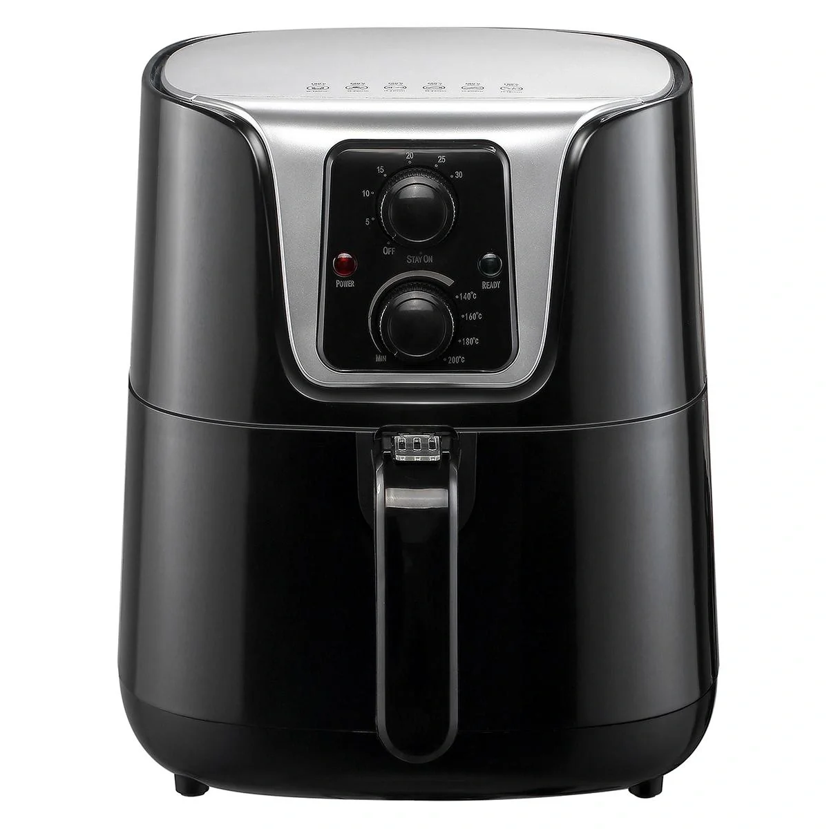 Heißluftfritteuse 4 L mit Doppelknopfsteuerung schnelles Luftzirkulationssystem Timer Antihaftbeschichteter Korb - 4