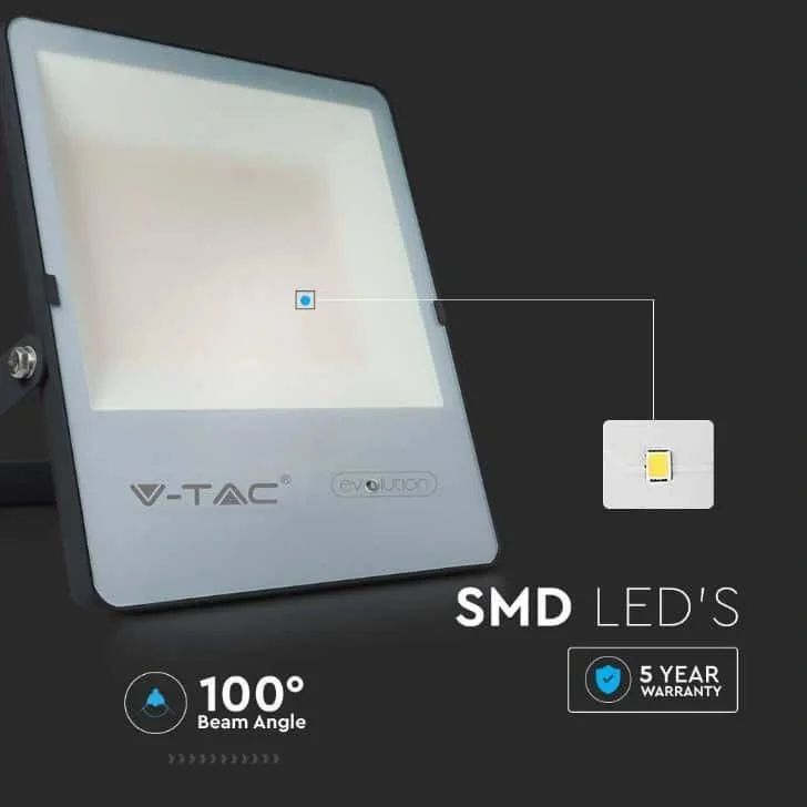 VT-150185 LED-Flutlicht - 150 W - 23600 Lm - 4000K - Schwarz - Extra effizient - 10