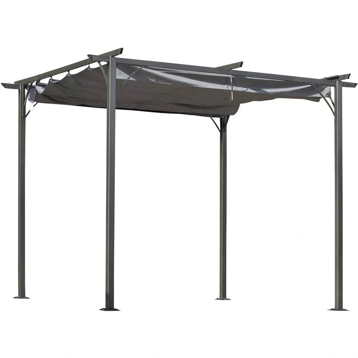 Pergola mit Schiebedach, Schwarz+Grau, 3 x 3 m - 5