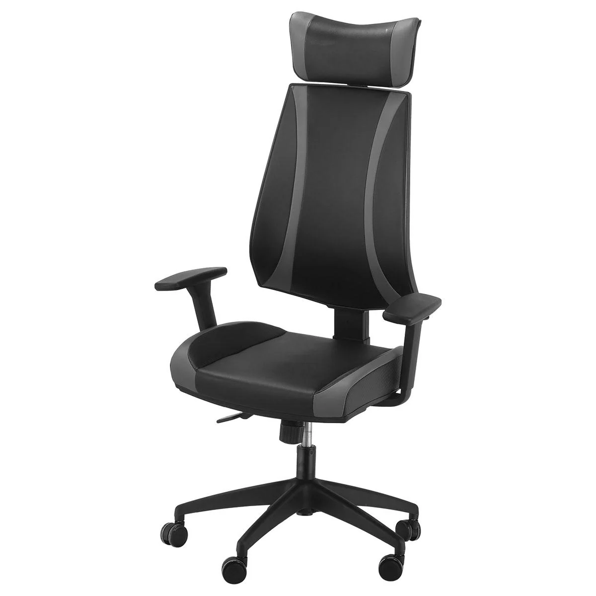 Bürostuhl Schreibtischstuhl mit Wippenfunktion Rückenlehne Kopfstütze höhenverstellbar ergonomisch Schaumstoff Nylon Sch - 4