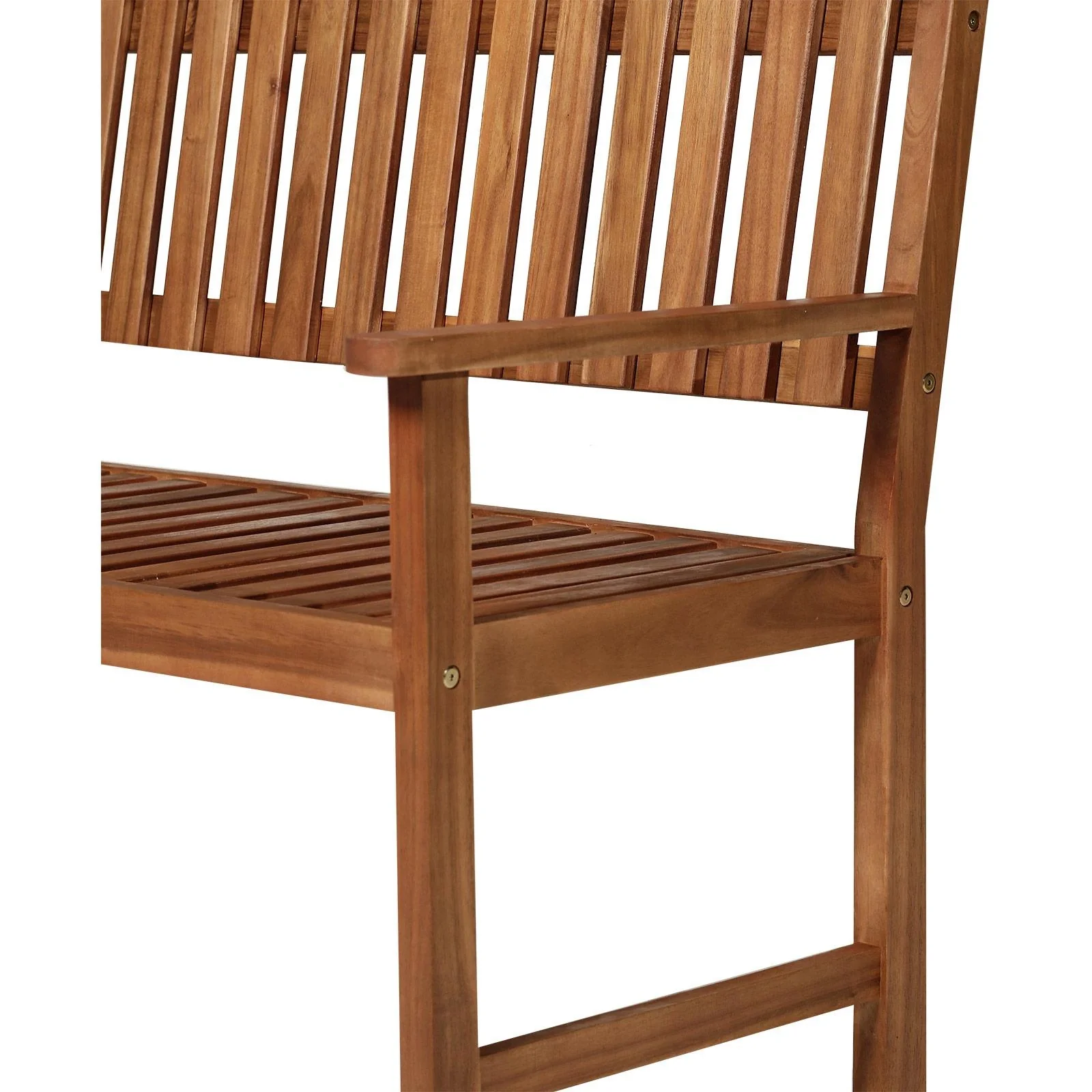 2-Sitzer Sitzbank Gartenbank Holzbank mit Armlehne Landhausstil Akazienholz Rotbraun 120 x 65 x 91,5 cm - 9