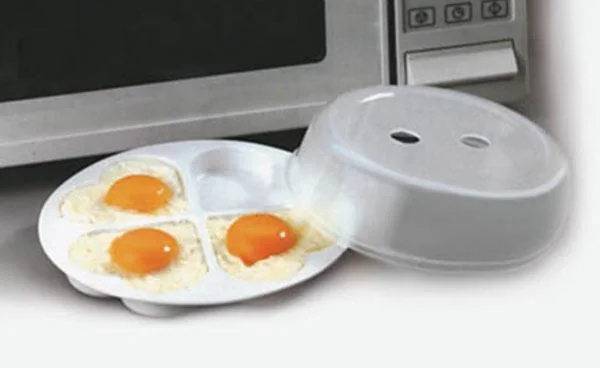 Mikrowellen-Pfanne für Eier, "Blitzeier-Pfanne", Weiß - 1