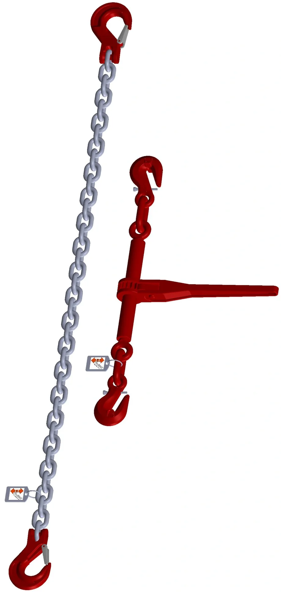 Zurrkette GK8, 2-teilig, 6 mm, zulässige Zugkraft 2200 daN - 2