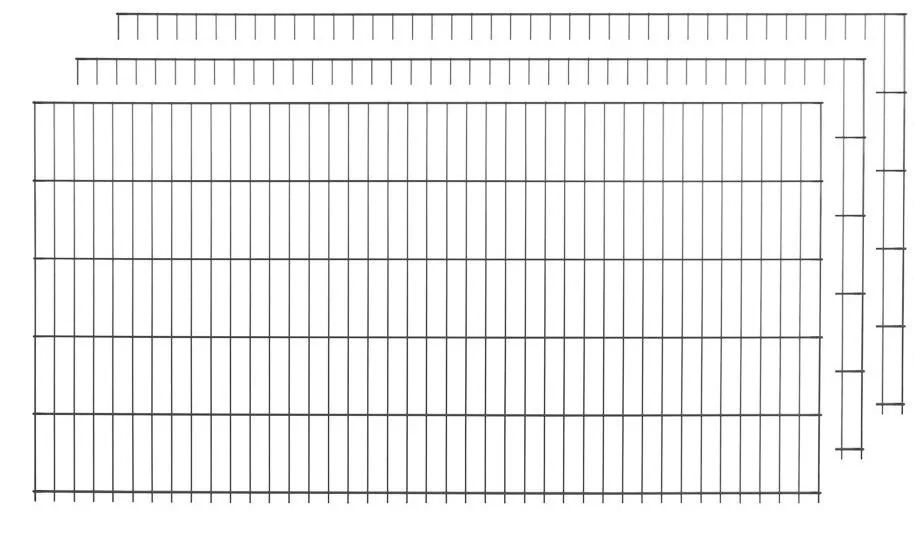 Doppelstabmattenset anthrazit 5 Stück  a 123cm x 200cm - 4