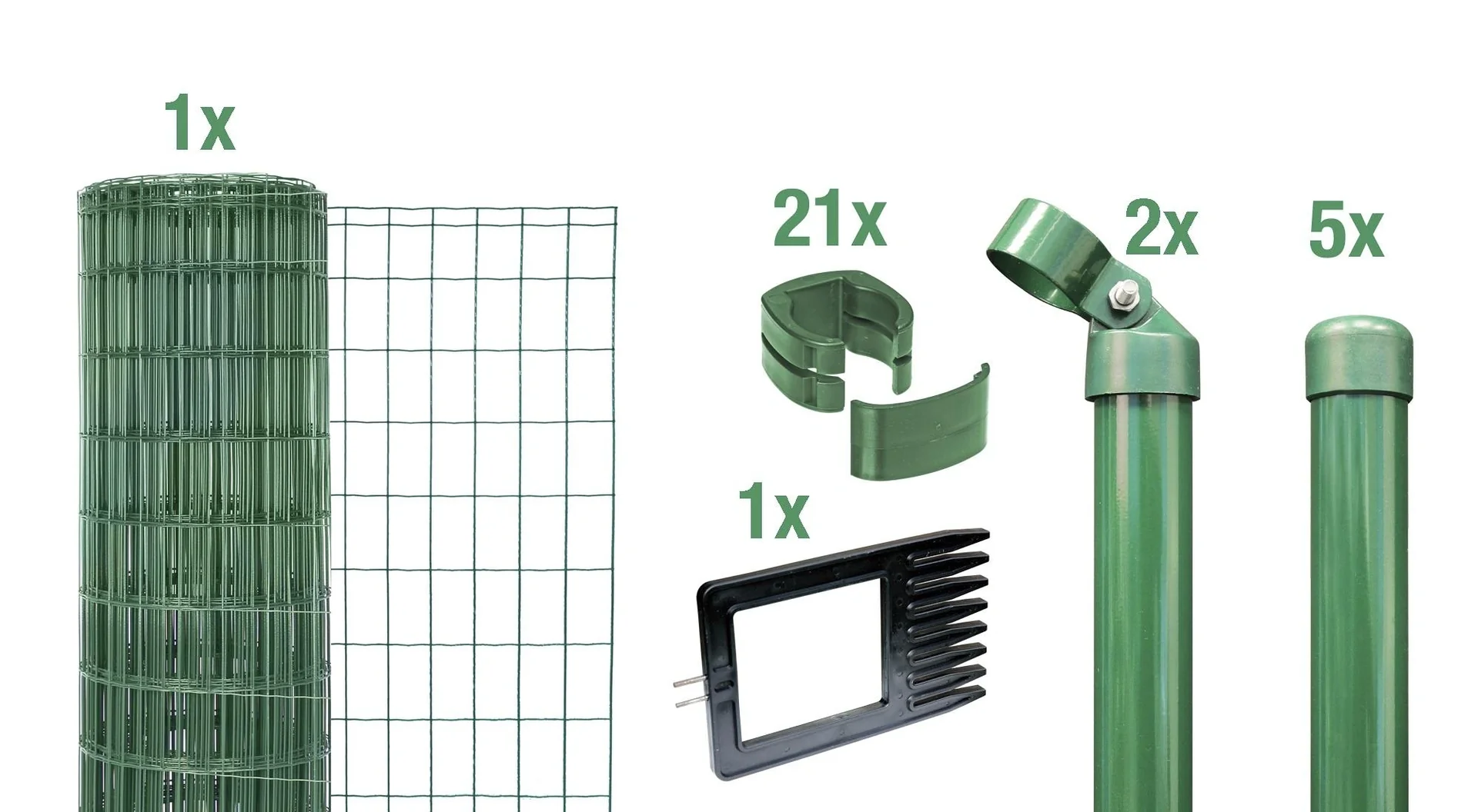 Fix-Clip Pro als Zaun-Komplettset, zum Einbetonieren, grün, Höhe 153 cm, Länge 10 m - 2