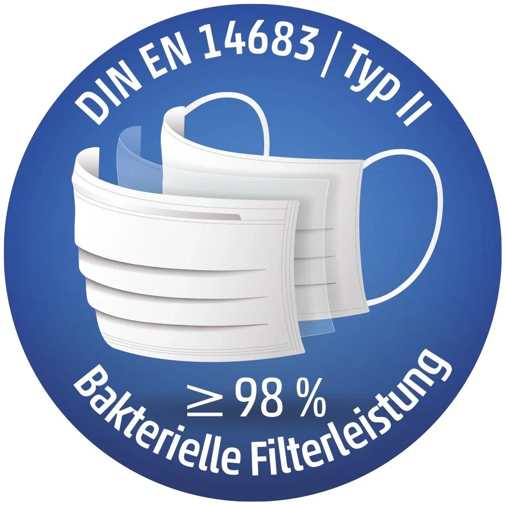 Mundschutz 3-lagig, 10-er Pack, Blau - 5