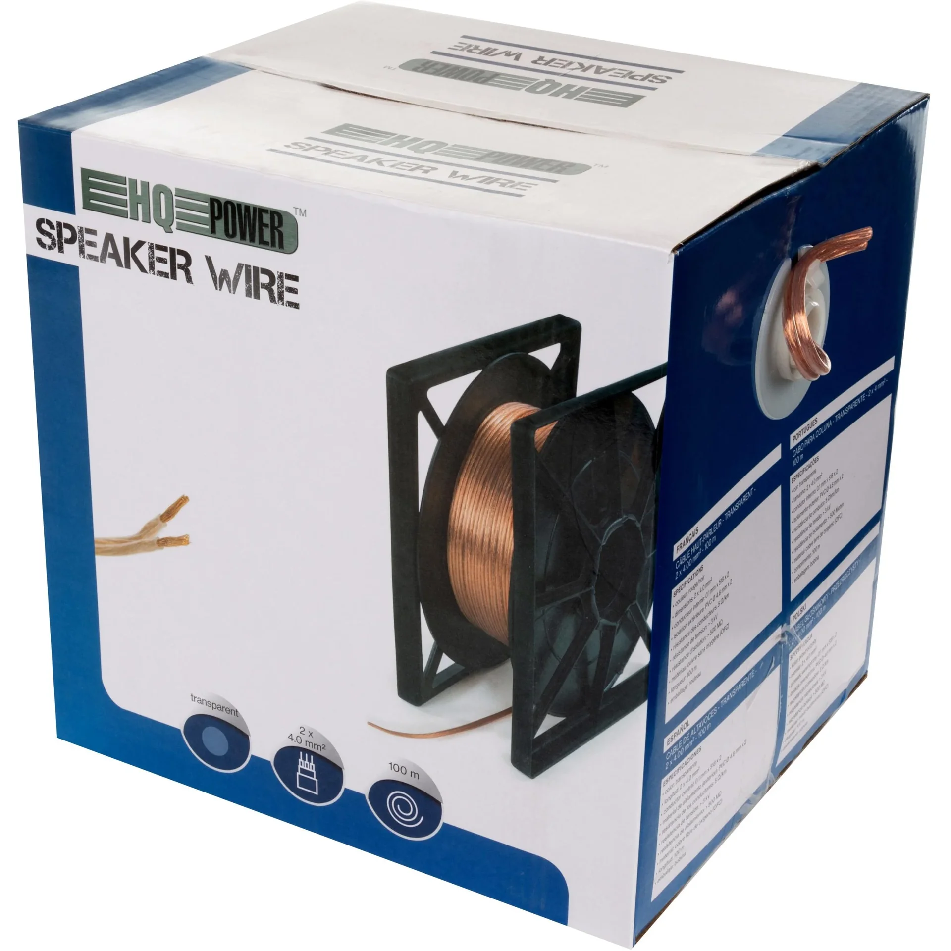 lautsprecherkabel - transparent - 2 x 4.00 mm² - 100 m - 4