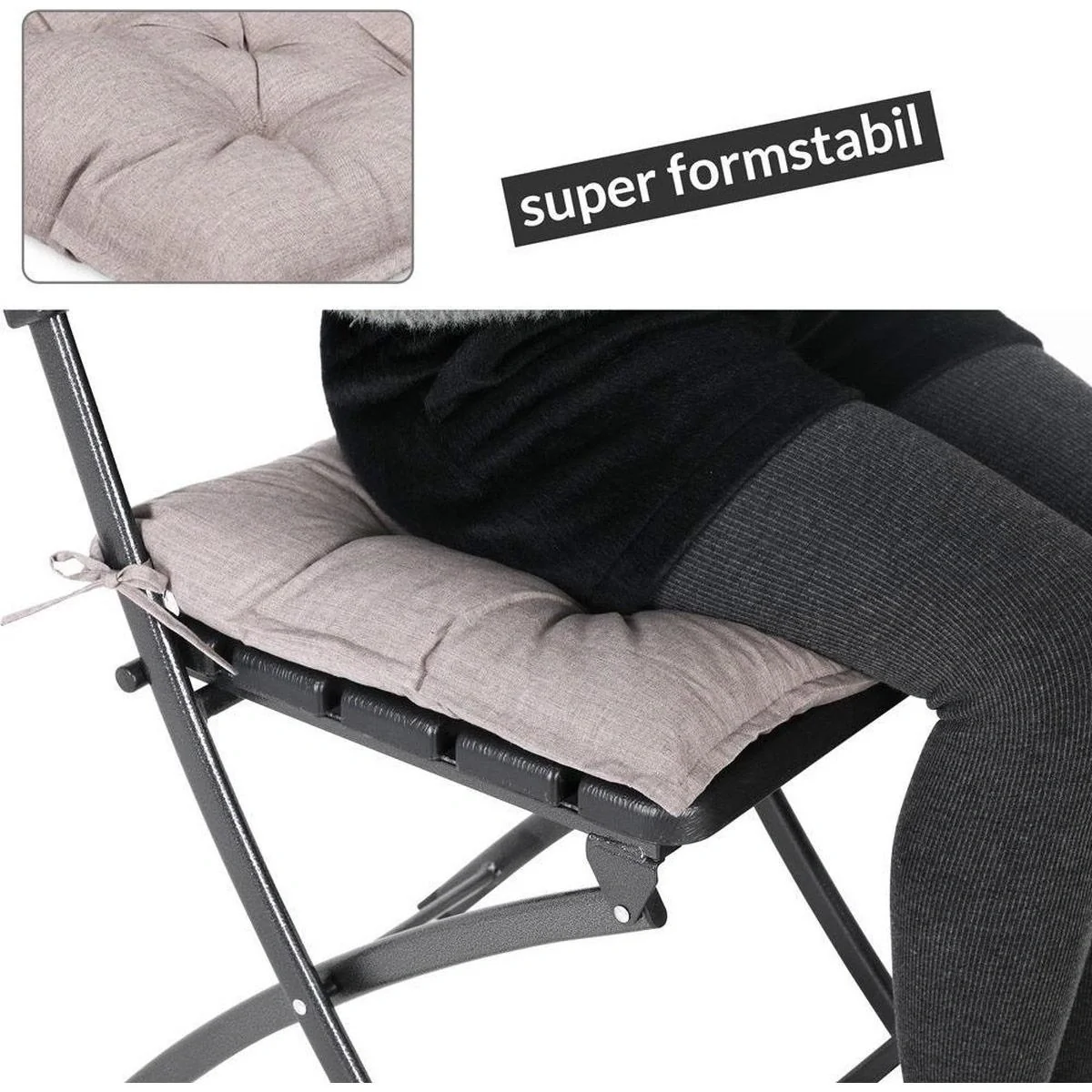 Stuhlkissen - Gartenstuhl Kissen - Set von 4 Stück Creme - 5