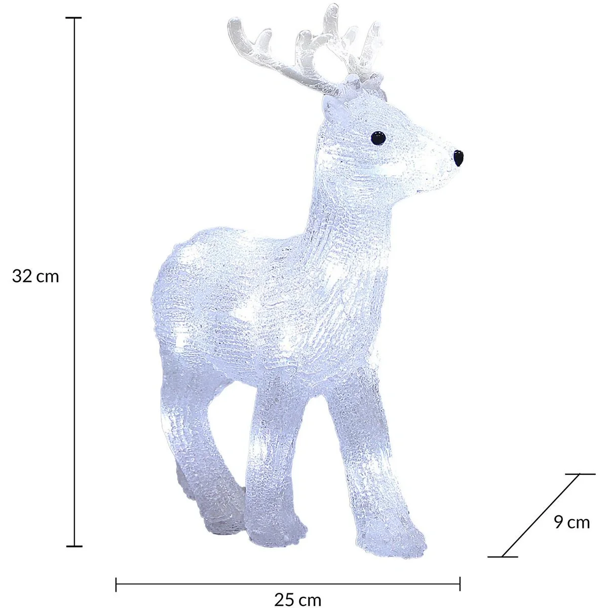 Weihnachtsdekoration Weihnachtsbeleuchtung 3D beleuchtetes Rentier - LED Rentier 25 x 9 x 32 cm - 4