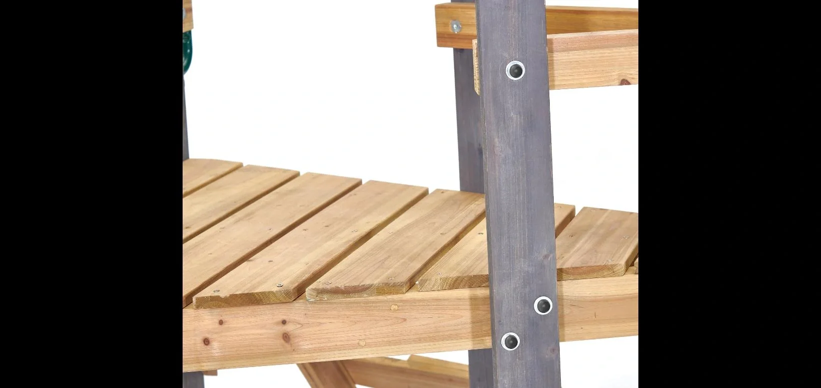 Holz Spielgerüst Barbary, Outdoor-Klettergerüst für Kinder, Doppelschaukel, Rutsche, Leiter, Sandkasten, anthrazit - 11