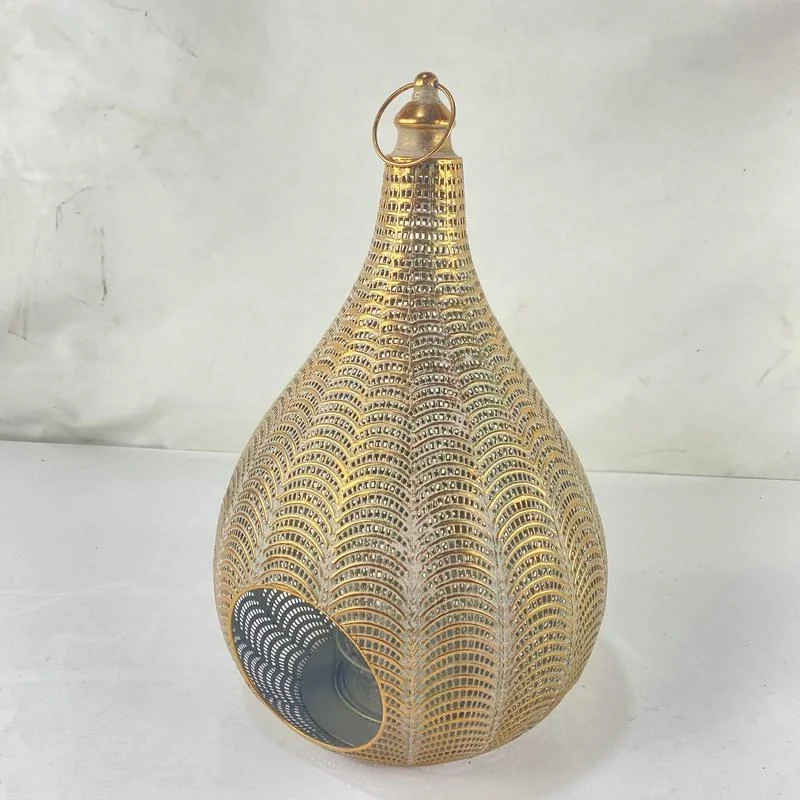 Laterne Oriental aus Metall in Gold - 1