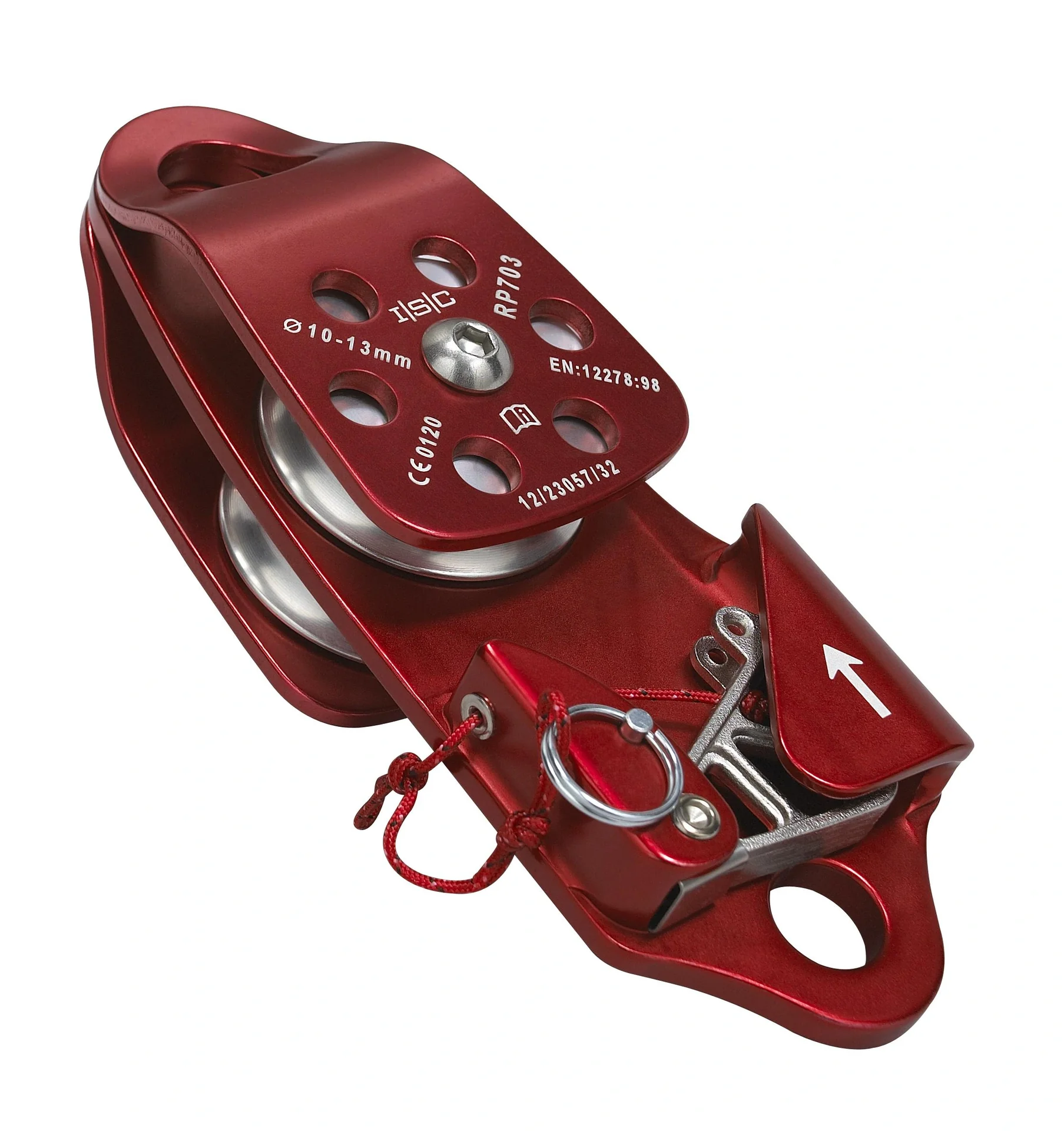 Doppelumlenkrolle aus Aluminium mit schwenkbarer Seitenabdeckung für 10 mm - 12 mm Seile - 3