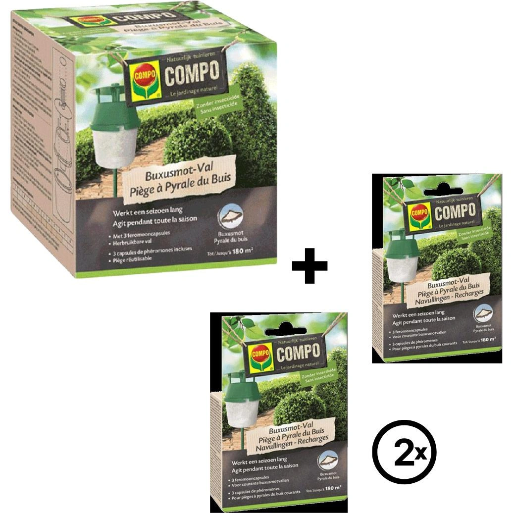 BIO Kastenmottenfalle - 1 STUK - inkl. Kastenmottenfalle Nachfüllpackung 6 Stück - 1