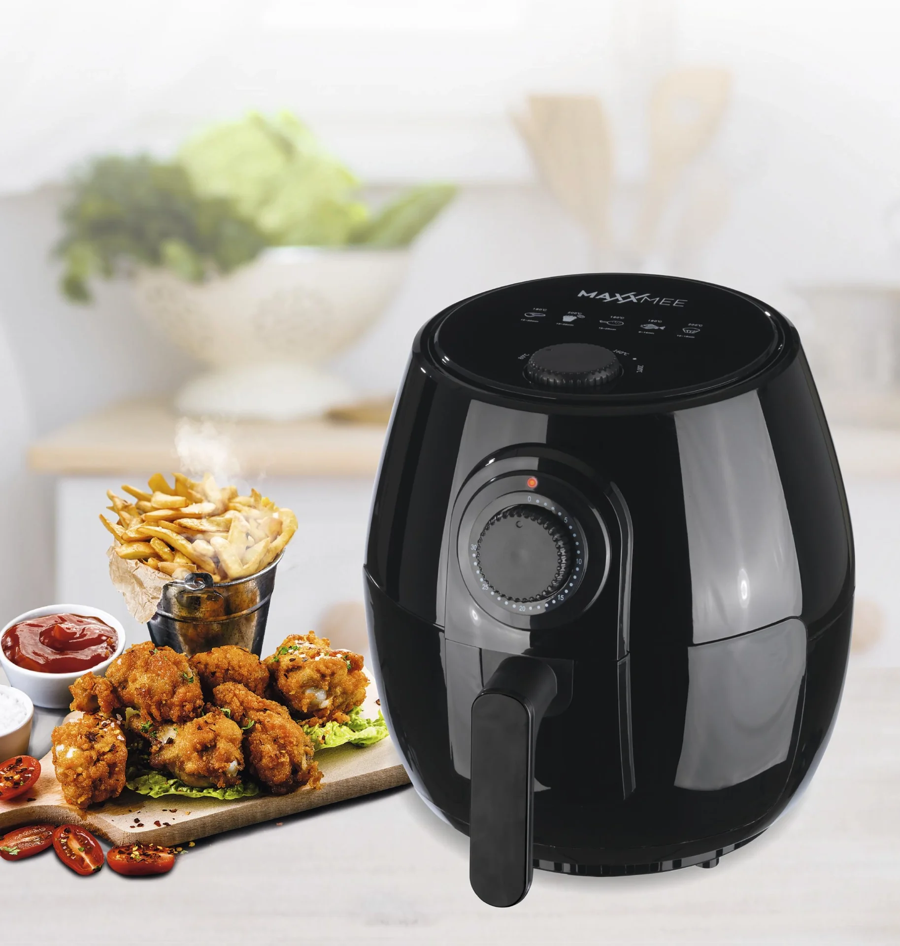 XL Heißluft-Fritteuse 4 Liter, 1400 Watt, schwarz - 8