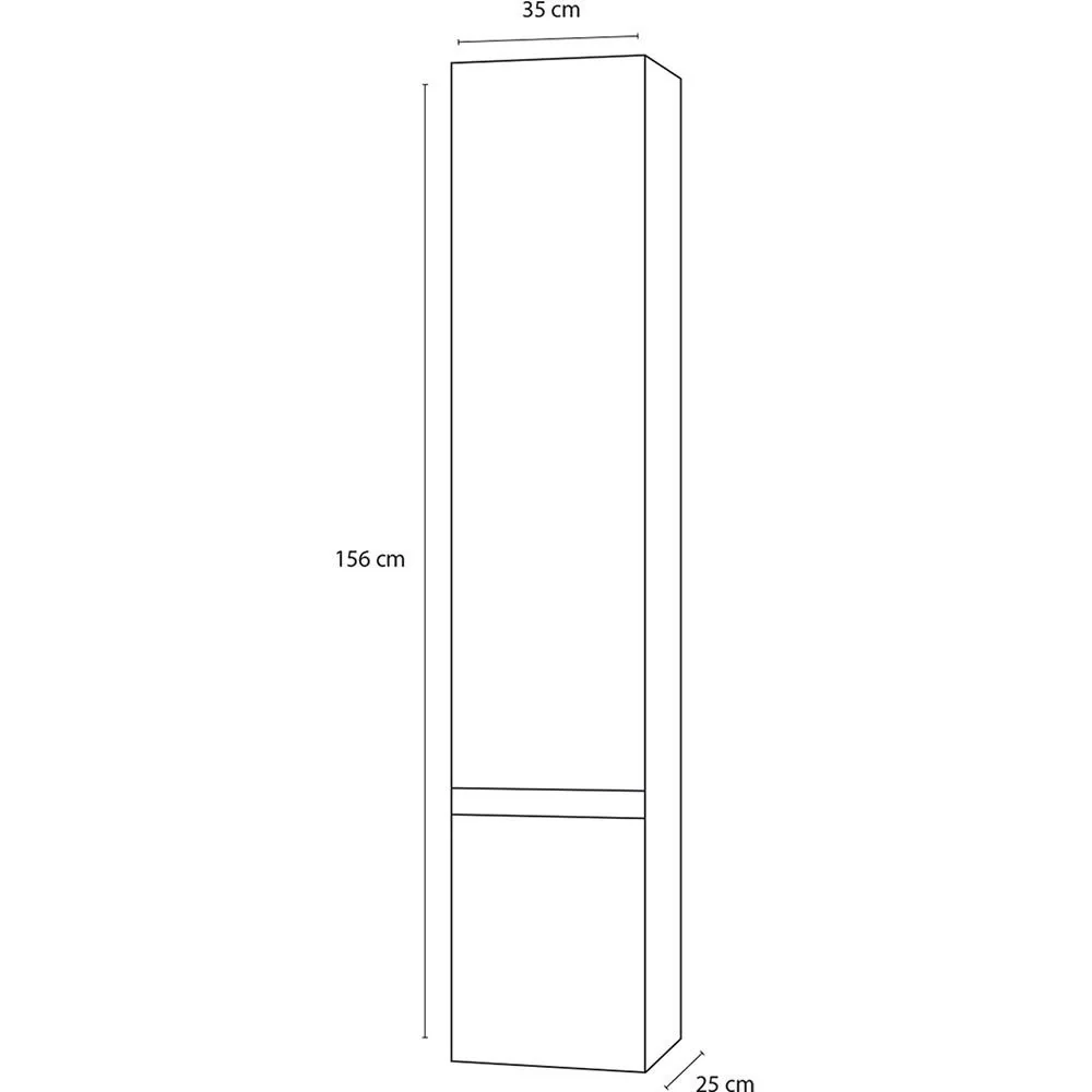 Stripe Bade Hoher Schrank links 35x156cm Weiss - 3