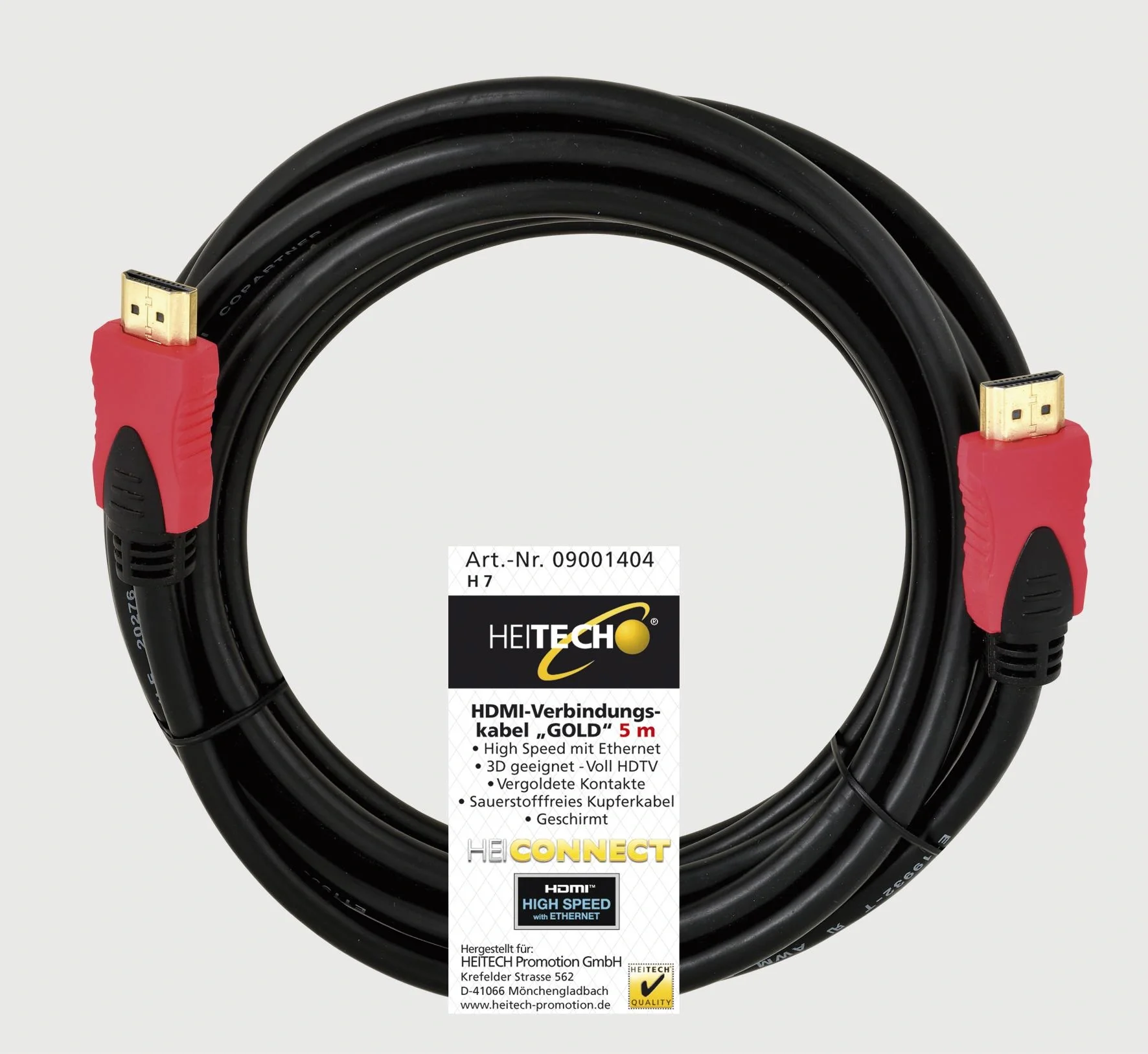 HDMI Verbindungskabel "Gold", 5m - 2